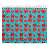 Ladybugs Lucky Insect Red Hearts Black Polka Dots Kalender (Titelbild)