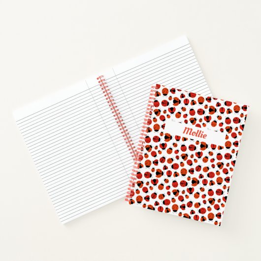 Ladybugs Muster anpassbare Spiralnotebook Notizblock (Innenseite)