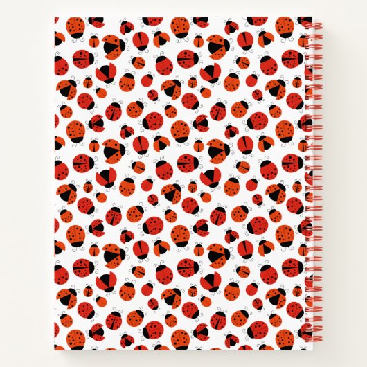 Ladybugs Muster anpassbare Spiralnotebook Notizblock (Rückseite)