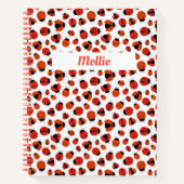 Ladybugs Muster anpassbare Spiralnotebook Notizblock (Vorderseite)