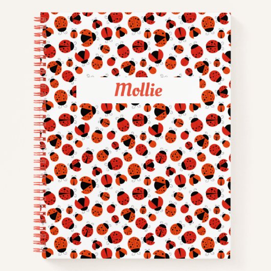 Ladybugs Muster anpassbare Spiralnotebook Notizblock (Vorderseite)