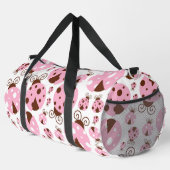 Ladybugs-Muster, Niedliche Ladybugs, rosa Ladybugs Duffle Bag (Rechte Ecke)