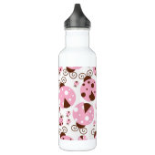 Ladybugs-Muster, Niedliche Ladybugs, rosa Ladybugs Edelstahlflasche (Links)