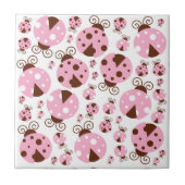Ladybugs-Muster, Niedliche Ladybugs, rosa Ladybugs Fliese (Vorderseite)