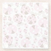 Ladybugs-Muster, Niedliche Ladybugs, rosa Ladybugs Glasuntersetzer (Rückseite)