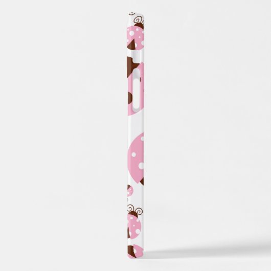 Ladybugs-Muster, Niedliche Ladybugs, rosa Ladybugs iPhone Hülle (Linke Seite)