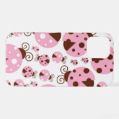 Ladybugs-Muster, Niedliche Ladybugs, rosa Ladybugs iPhone Hülle (Rückseite (Horizontal))