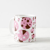 Ladybugs-Muster, Niedliche Ladybugs, rosa Ladybugs Kaffeetasse (Vorderseite Links)