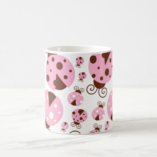 Ladybugs-Muster, Niedliche Ladybugs, rosa Ladybugs Kaffeetasse (Mittel)