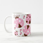 Ladybugs-Muster, Niedliche Ladybugs, rosa Ladybugs Kaffeetasse (Links)