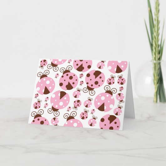 Ladybugs-Muster, Niedliche Ladybugs, rosa Ladybugs Karte (Vorderseite)