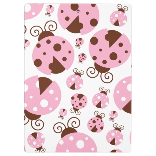 Ladybugs-Muster, Niedliche Ladybugs, rosa Ladybugs Klemmbrett (Rückseite)