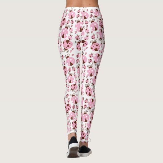 Ladybugs-Muster, Niedliche Ladybugs, rosa Ladybugs Leggings (Rückseite)