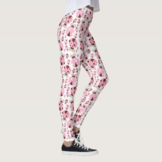Ladybugs-Muster, Niedliche Ladybugs, rosa Ladybugs Leggings (Rechts)