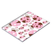 Ladybugs-Muster, Niedliche Ladybugs, rosa Ladybugs Notizblock (Linke Seite)