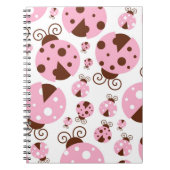 Ladybugs-Muster, Niedliche Ladybugs, rosa Ladybugs Notizblock (Vorderseite)