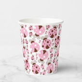 Ladybugs-Muster, Niedliche Ladybugs, rosa Ladybugs Pappbecher (Links)