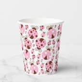 Ladybugs-Muster, Niedliche Ladybugs, rosa Ladybugs Pappbecher (Vorderseite)