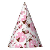 Ladybugs-Muster, Niedliche Ladybugs, rosa Ladybugs Partyhütchen (Rückseite)