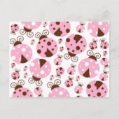 Ladybugs-Muster, Niedliche Ladybugs, rosa Ladybugs Postkarte (Vorderseite)
