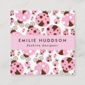 Ladybugs-Muster, Niedliche Ladybugs, rosa Ladybugs Quadratische Visitenkarte (Vorderseite)