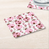 Ladybugs-Muster, Niedliche Ladybugs, rosa Ladybugs Rechteckiger Pappuntersetzer (angewinkelt)
