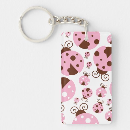 Ladybugs-Muster, Niedliche Ladybugs, rosa Ladybugs Schlüsselanhänger (Vorderseite)