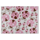 Ladybugs-Muster, Niedliche Ladybugs, rosa Ladybugs Schneidebrett (Vorderseite)