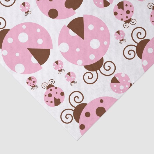 Ladybugs-Muster, Niedliche Ladybugs, rosa Ladybugs Seidenpapier (Ausschnitt)