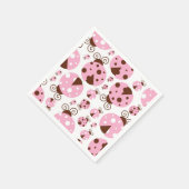 Ladybugs-Muster, Niedliche Ladybugs, rosa Ladybugs Serviette (Ecke)