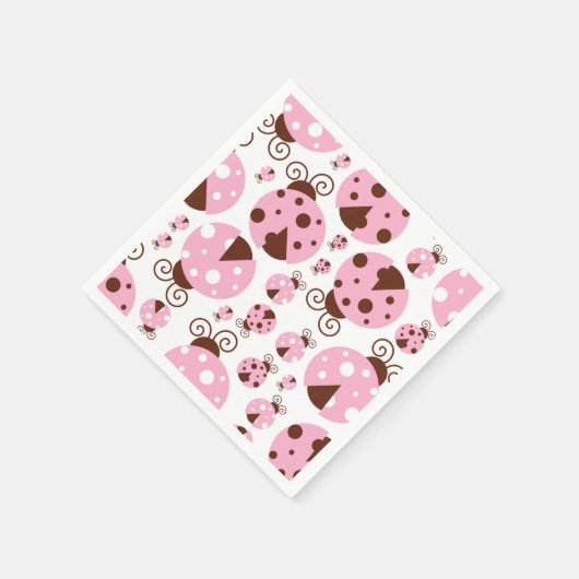 Ladybugs-Muster, Niedliche Ladybugs, rosa Ladybugs Serviette (Ecke)