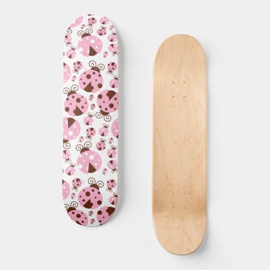 Ladybugs-Muster, Niedliche Ladybugs, rosa Ladybugs Skateboard (Vorderseite)