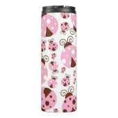 Ladybugs-Muster, Niedliche Ladybugs, rosa Ladybugs Thermosbecher (Rückseite)