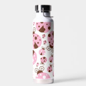 Ladybugs-Muster, Niedliche Ladybugs, rosa Ladybugs Trinkflasche (Links)