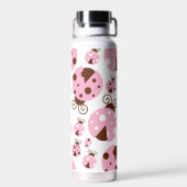 Ladybugs-Muster, Niedliche Ladybugs, rosa Ladybugs Trinkflasche (Rückseite)