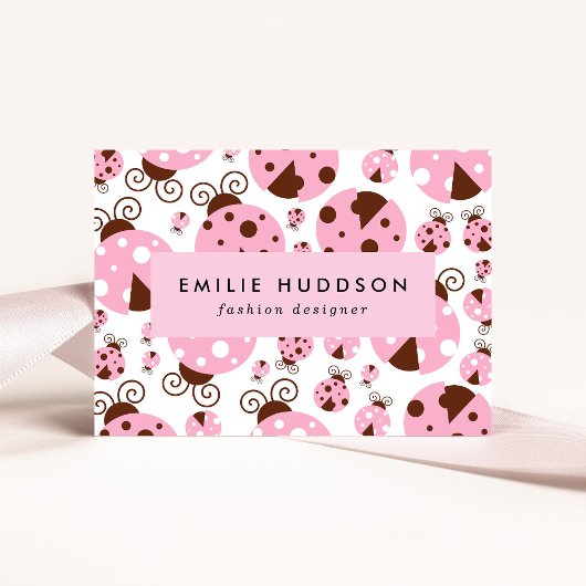 Ladybugs-Muster, Niedliche Ladybugs, rosa Ladybugs Visitenkarte