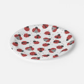 Ladybugs-Muster Pappteller (Schrägansicht)