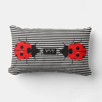 Ladybugs Niedlich Stripe Lumbar Throw Kissen