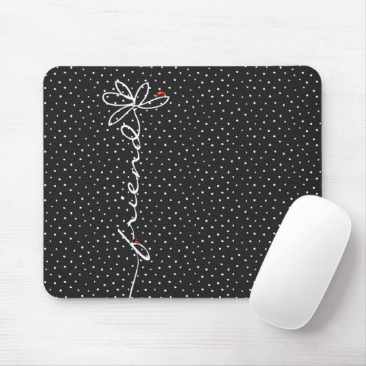 Ladybugs on Doddle Daisy on Polka Dot Mousepad (Mit Mouse)