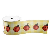 Ladybugs on Gingham Satinband (Spule)