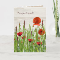 Ladybugs on Red Poppy for Mama
