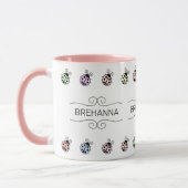 Ladybugs Pastel Multicolor Border Tasse (Links)