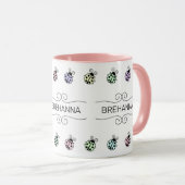 Ladybugs Pastel Multicolor Border Tasse (VorderseiteRechts)