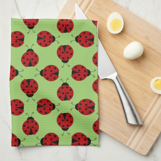 Ladybugs Pattern Küchentuch (Viertel Falte)