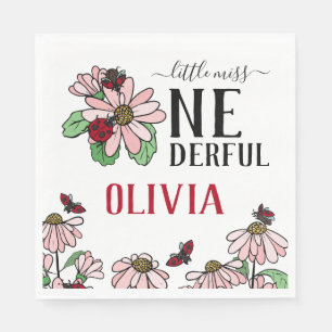 Ladybugs Pink Daisies Eine Geburtstagsparty Serviette