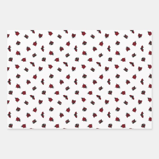 Ladybugs Pink Daisies Polka Dots Mixed Patterns Geschenkpapier Set (Vorderseite 2)