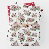 Ladybugs Pink Daisies Polka Dots Mixed Patterns Geschenkpapier Set (Beispiel)