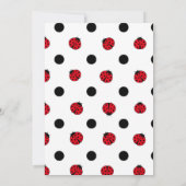 Ladybugs retro polka dots Baby Dusche Einladung (Rückseite)
