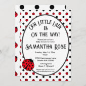 Ladybugs retro polka dots Baby Dusche Einladung (Vorne/Hinten)