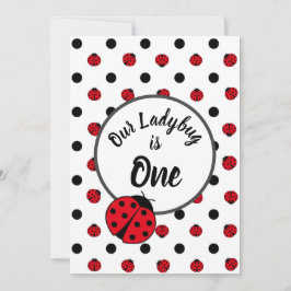 Ladybugs retro polka dots einladung